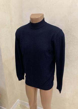 Базовий синій гольф пуловер светр zara джемпер3 фото