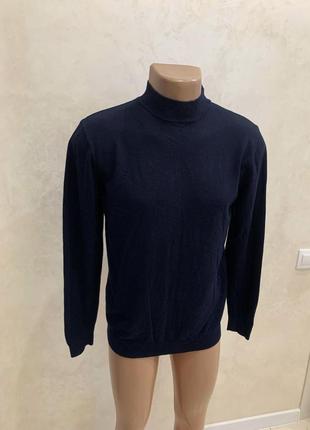 Базовый синий гольф пуловер свитер zara джемпер2 фото