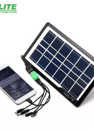 Солнечная панель solar panel gdlite gd-035wp 7 v - 3,5 вт., +кабель для зарядки гаджетов