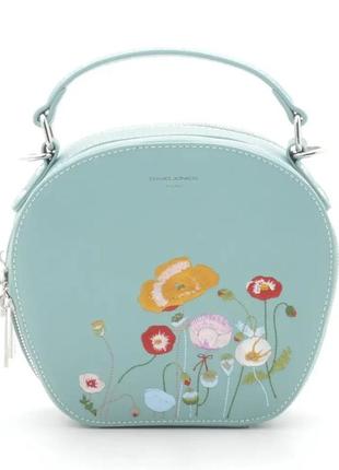 Жіноча сумка з вишивкою квітів david jones сумочка-клатч бірюзового кольору стильна кругла сумка крос-боді
