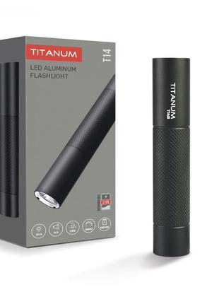 Универсальный светодиодный фонарь titanum tlf-t14b li-ion 18650 1200mah 300lm 5000k black