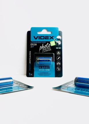 Батарейка літієва videx cr123a 1 pc blister card (20/200)