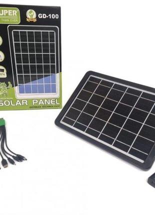 Gdsuper gd-100 солнечная панель монокристаллическая портативная 8 вт usb на 5 выходов