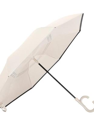 Парасолька навпаки up-brella 1166 108 см beige. велика складна парасолька навпаки1 фото