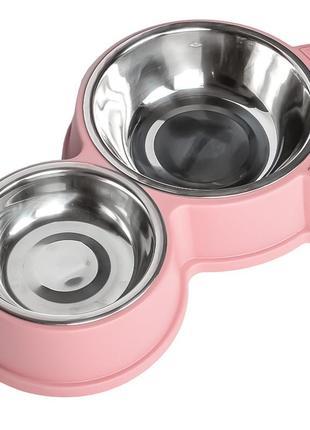 Миска для кошек taotaopets 132215 с металлической миской pink