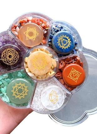 Набор камней 7 чакр resteq. набор камней для чакральных медитаций. набор камней по чакрам 150g3 фото
