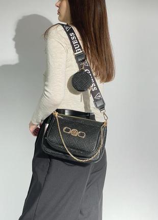 Сумка guess pochette multi black2 фото