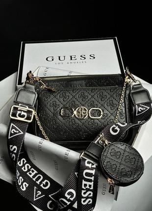 Сумка guess pochette multi black4 фото