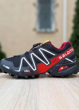 Оберіть стильні чоловічі кросівки salomon speedcross 3 чорні з червоним