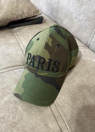 Стильна кепка унісекс, кепка бейсболка камуфляж paris