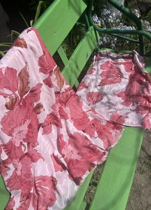 Костюм топ юбка в пол довга спідниця в квіти легкий нарядний святковий костюм