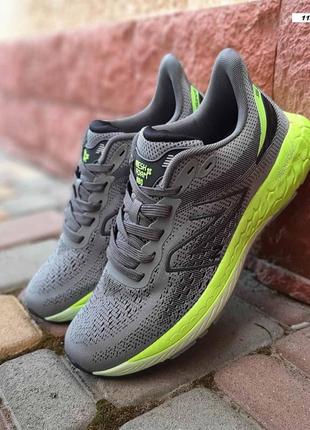 New balance fresh foam 880 серые с салатовым кроссовки мужскиебоя баланс весенние летние низкие текстильные сетка легкие топ качество лицензия