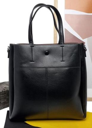 Женская сумка-тоут искусственная кожа черный арт.a-94485 black eteral smile (китай)