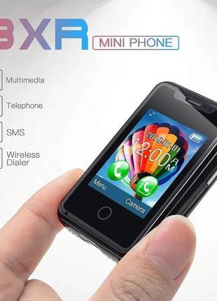 Міні мобільний телефон aiek bm 8xr 2sim mini червоний3 фото