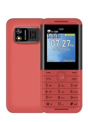 Міні мобільний телефон aiek bm5310 3sim червоний