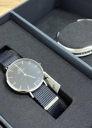 Набір годинник і браслет daniel wellington original нейлоновий