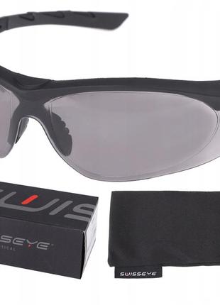 Тактические очки защитные с стеклом поликарбонат + чехол swisseye "lancer" (40321) black