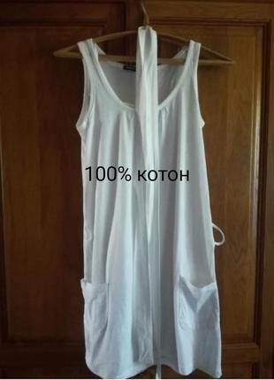 Якісна бавовняна туніка з кішеня і та паском