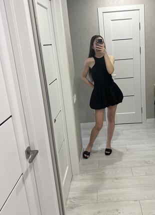 Платье bubble платье баббл платье h&m hm s m 36 38 Черное, молочное