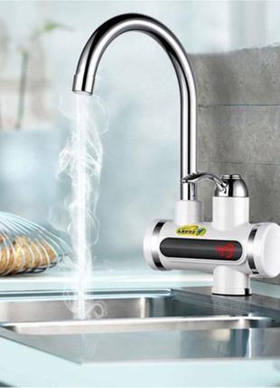 Проточный водонагреватель с lcd экраном instant electric heating water faucet бойлер кран для кухни