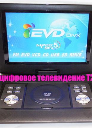 Автомобільний переносний двд dvd програвач opera ns-1580 14" телевізор з т2 для дачі або машини