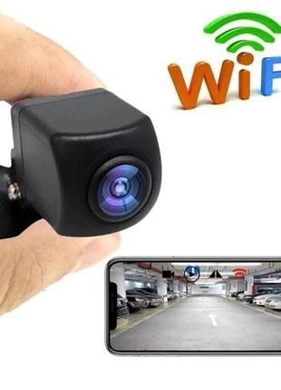 Автомобильная wi-fi беспроводная камера заднего вида парковочная автокамера подключение по вай фай