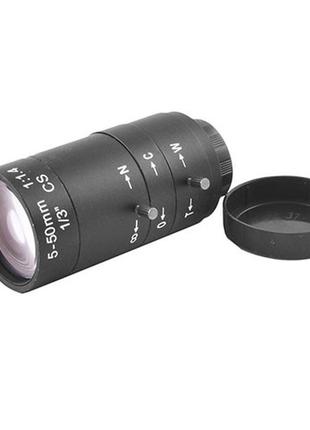 Варіофокальний об'єктив cctv 1/3 pt05050 5mm-50mm f1.6 manual iris