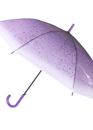 Женский зонт rst rst940 капли дождя violet. полуавтоматический качественный зонтик