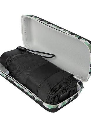 Міні-парасолька 191t кишенькова з чохлом капсулою black. компактна механічна парасолька3 фото