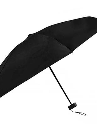 Міні-парасолька 191t кишенькова з чохлом капсулою black. компактна механічна парасолька