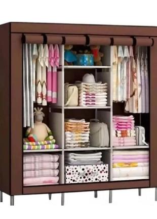 Тканевый складной шкаф на 3 секции storage wardrobe 88130 красивая текстильная мебель для комнаты