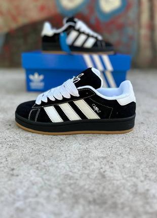 Женские кроссовки adidas campus x korn black white