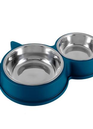 Миска для кошек taotaopets 132215 с металлической миской blue