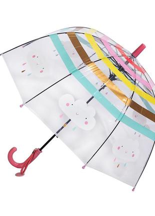 Детский зонт rst rst044a облака red механический зонтик для девочки