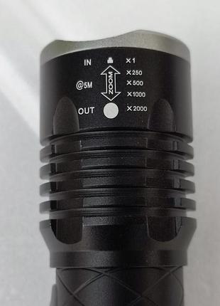 Bx-p20 фонарик тактический светодиодный аккумуляторный с боковой cob подсветкой