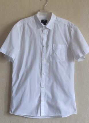 Рубашка мужская h&amp;m с коротким рукавом размер s