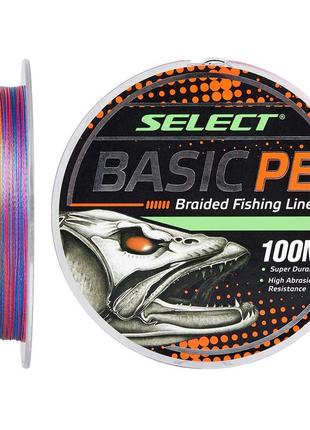 Шнур select basic pe 100m (різнобарвний) 0.26 mm 45lb/20.8kg