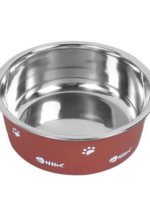 Миска для собак котів taotaopets 131120 металева red 120 мм