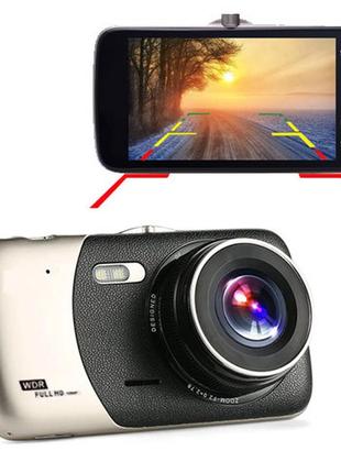 Автомобільний відеореєстратор x600, lcd 4", angel lens, камери, 1080p full hd, метал. корпус