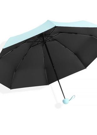 Мини-зонт 190t карманный с чехлом капсулой blue. компактный механический зонт