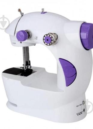 Швейная машинка мини utm sewing machine 201 220v и педалью белый