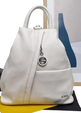 Женская сумка и рюкзак экокожа бежевый арт.sa575379 milk safenta (китай)