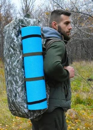 Тактическая сумка оксфорд 80 литров. военная сумка - рюкзак 80л пиксель из непромокаемой ткани.