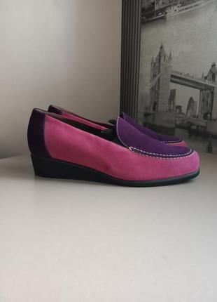 Туфли лоферы eli boutique (39-39,5) из натурального велюра с подошвой vibram австрая женские