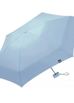 Мини-зонт 191t карманный с чехлом капсулой blue. компактный механический зонт