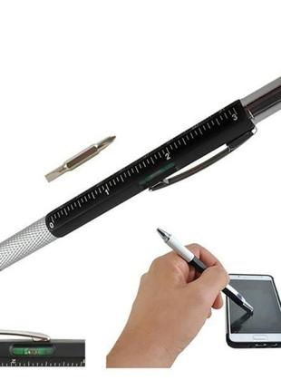 Многофункциональная ручка-стилус 7 в 1 с линейкой, уровнем, и двумя отвертками2 фото