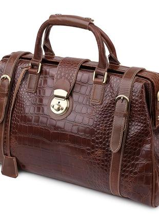 Шкіряна дорожня сумка vintage 14285 коричневий