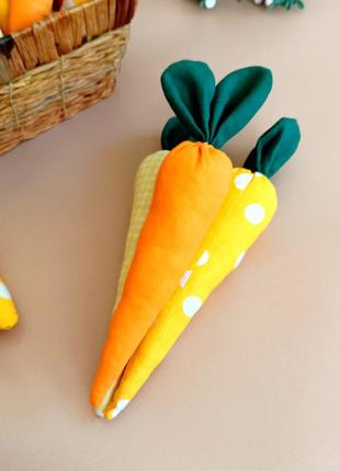 Текстильна морква, морква з тканини, морква, carrot, іграшка для ігор, для тематичних ігор4 фото