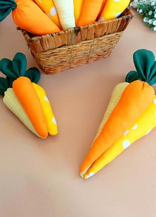 Текстильна морква, морква з тканини, морква, carrot, іграшка для ігор, для тематичних ігор2 фото
