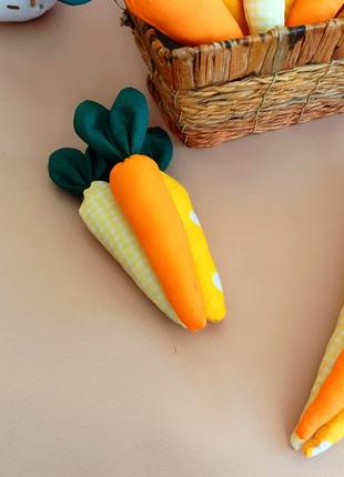Текстильна морква, морква з тканини, морква, carrot, іграшка для ігор, для тематичних ігор3 фото